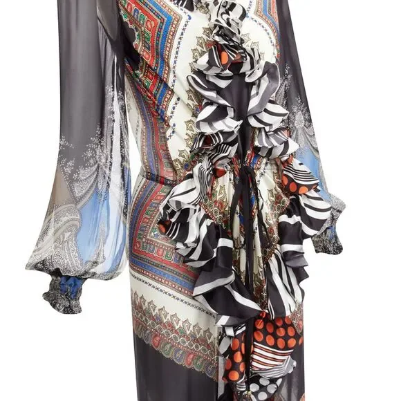 Givenchy Riccardo Tisci bandana sheer ruffle gown dress